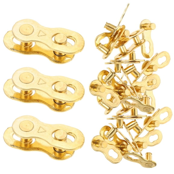 NICEXMAS 24Pcs Bike Chain Replacement Buckles Golden Steel with Fine Workmanship for Mountain Biking