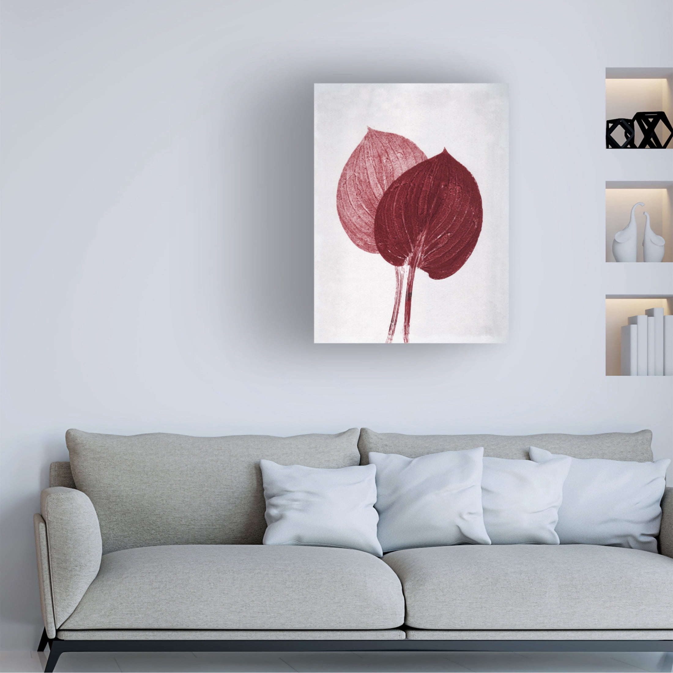 Canvas Wall Art - Pernille Folcarelli 'Hosta 2 Bordeaux' Wall Art for Living Room, Bedroom, or Office Décor by Trademark Fine Art - 18 x 24 Inches