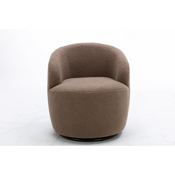 Nmkwnr Fabric Swivel Accent Chair with Metal Base, Perfect for Home, Office, Living Room, Brown
