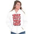 thumbnail image 4 of Retro Work Play Hard Mantra Motto Unisex Fleece Graphic Zip Up Hoodie Brisco Brands 2X, 4 of 5