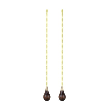 

Aspen Creative 20501-12 12 Walnut Finish Wooden Knob Pull Chain with Metal Top in Polished Brass 2 Pack