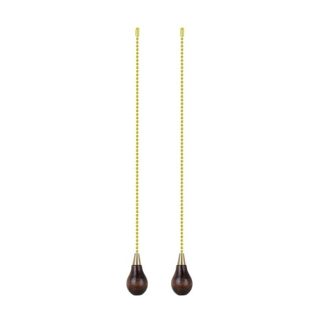 

Aspen Creative 20501-12 12 Walnut Finish Wooden Knob Pull Chain with Metal Top in Polished Brass 2 Pack