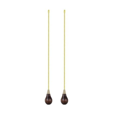 

Aspen Creative 20501-12 12 Walnut Finish Wooden Knob Pull Chain with Metal Top in Polished Brass 2 Pack