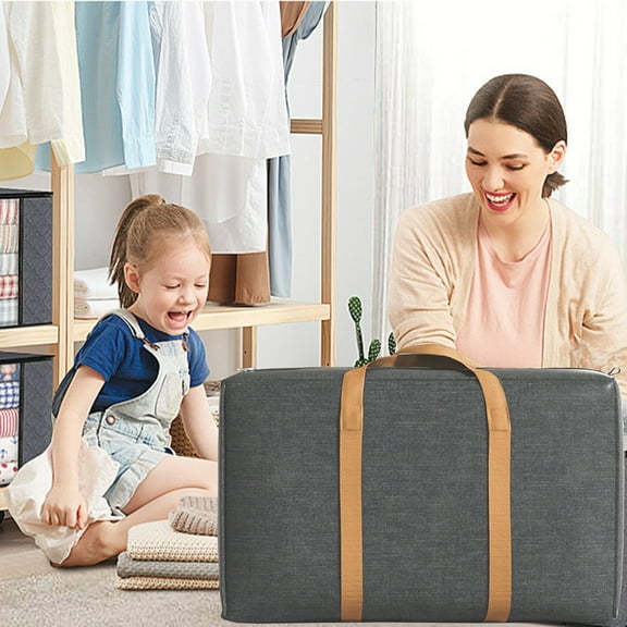 Taicans Extra Large Heavy Duty Storage Bags Duffle Bags with Reinforced Handles - Foldable Waterproof Clothes/Quilt Organizer Space Saving Moving Bag (31.5x9.8x19.7in) for Dorm,Travel & Home Use