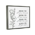 thumbnail image 4 of Stupell Industries Floral Blossoms Loving Quote Behind Before Around Within Graphic Art Luster Gray Floating Framed Canvas Print Wall Art, Design by Lettered and Lined, 4 of 5