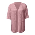 thumbnail image 6 of Swimsuit Coverup , Women Vacation Outfits , White Beach Outfits for Women Elegant Summer Short Sleeve Boho Kimono Cardigan Lightweight Knit Beach Cover Up For, 6 of 6