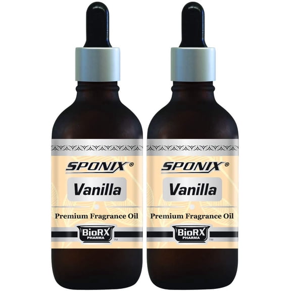 Vanilla Fragrance Oil 1 fl oz / 30 ml - Pack of 2 - 100% Pure Organic Aromatic Premium Essential Scented Perfume Oil by Sponix Made in USA