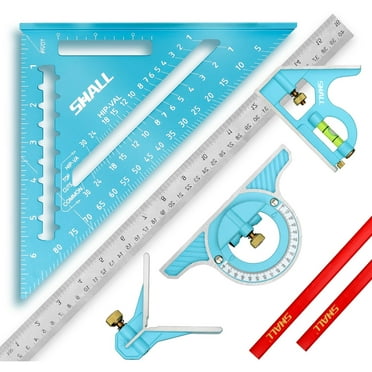 SHALL Combination Square 7 inch Aluminium-Alloy Carpenter Square Tool Framing Square 16 Inch Zinc-Alloy