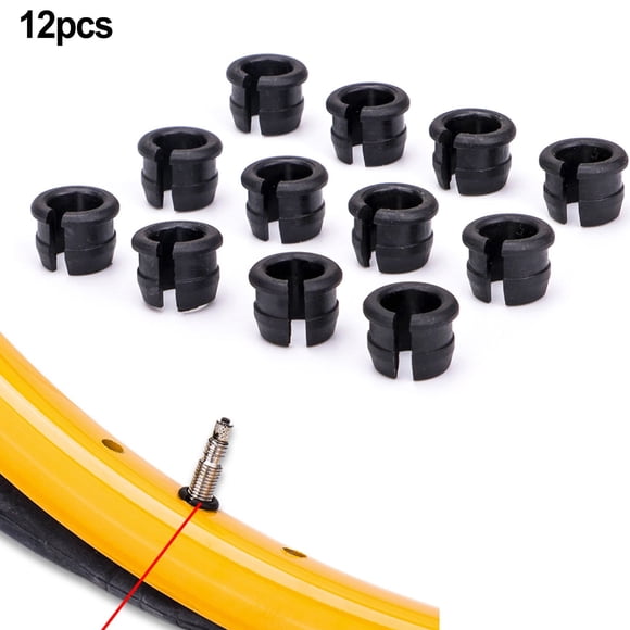 Schradervalve to presta adapter grommet reducer for large bike rim hole 12 pack