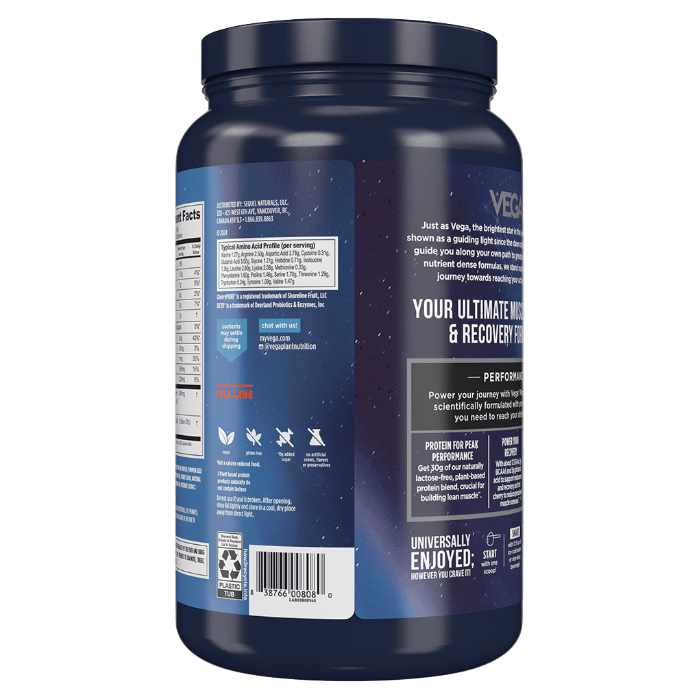 Vega Protein Powder + Recovery Support, Peanut Butter, 19 Servings, 28.7oz
