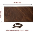 thumbnail image 2 of ELW 9-10 oz 3.6-4mm Bourbon Brown Full Grain Leather Craft Sheets Set of 3 Pieces 12"x12" Plus 36 Leather Cord Braiding String, Oil Tanned Real Cowhide for Tooling, Carving, Repair, Knife Sheaths, 2 of 9
