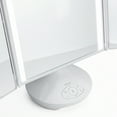 thumbnail image 5 of iHome Beauty iCVBT40 15" x 9" Trifold Tabletop Vanity Mirror with Bluetooth Speaker, White, 5 of 9