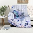 thumbnail image 6 of Christian Butterfly Gifts for Women Mom Grandma, Purple Floral Butterfly Blanket for Religious Birthday Gifts, Bible Verse Blanket for Inspirational Gifts, Soft Christian Throw Blanket 50x60 Inches, 6 of 8