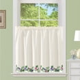 thumbnail image 2 of Collections Etc Charming Vineyard Embroidered Curtains - Purple Grapes & Twining Grapevines Accent Detail with Scalloped Edges - Rod Pockets for Easy Hanging - Machine Washable, 2 of 2