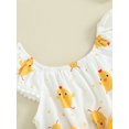 thumbnail image 6 of Suealasg Infant Baby Girls Easter Outfit Sleeveless Crew Neck Chick Print Romper with Hairband 3M 6M 12M 18M Newborn Girl Summer Clothes, 6 of 9