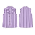 thumbnail image 3 of cocolona Womens Summer Striped Tank Tops Collar Sleeveless Button Shirts Trendy Casual Slim Fit Blouses, 3 of 6