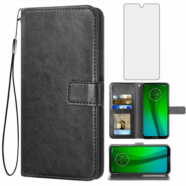 Protective Film for Motorola Moto-G7-G7-Plus Case, Premium Wallet Cover, Stand Flip Phone Case
