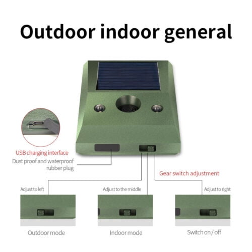 Ultrasonic Solar Cat Dog Repellent Fox Pest Scarer Deterrent Repeller Garden