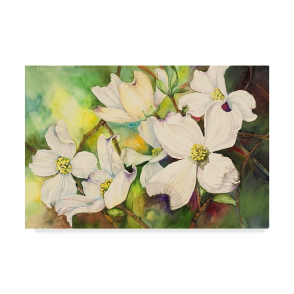 Trademark Fine Art 'White Dogwood' Canvas Art by Joanne Porter