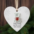 thumbnail image 1 of Adorno de Amistad de Cristal Marino En Forma de Corazón | Adorno de Amistad Hecho a Mano | Adorno Colgante para Árbol de Navidad | Recuerdo Único de La Amistad, 1 of 1