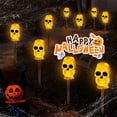 thumbnail image 2 of Estacas de calavera LED 3D para decoración de Halloween, luces solares y con pilas para camino de patio, porche, césped, decoración de jardín, 2 of 4
