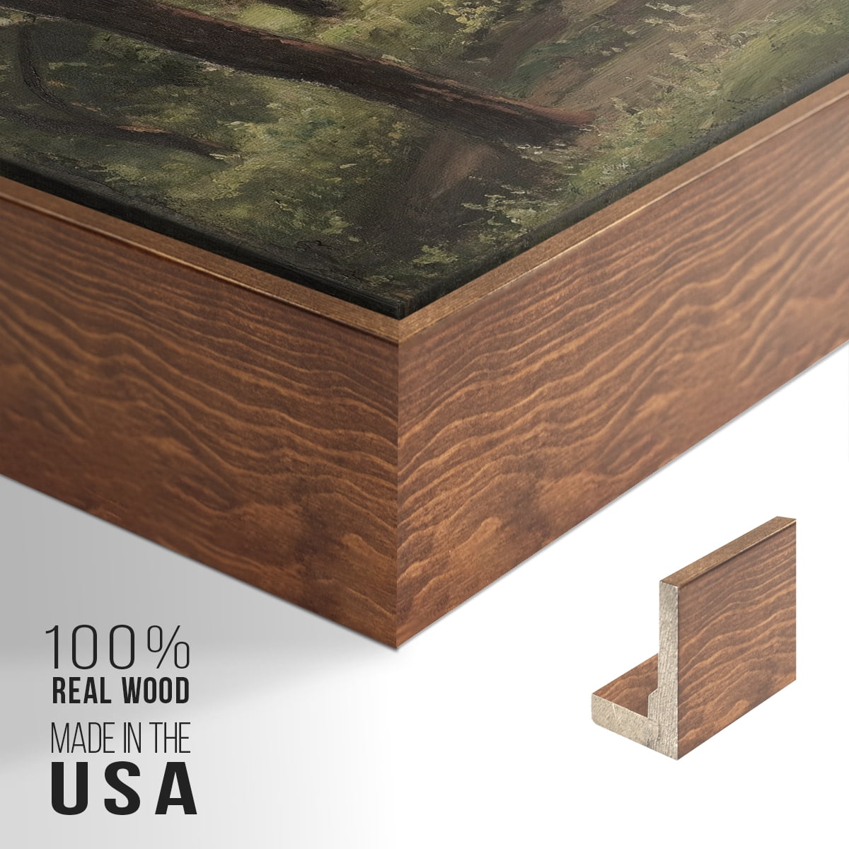 Vintage Landscape-CCCLXI By Wexford Home Framed in Walnut Wood Gallery Wrapped Canvas 17 in. x 25 in.