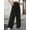 Black, variant on FUNUONY Wide Leg Pants for Women High Waisted Palazzo Pants Work Casual Flowy Loose Trousers with Pockets Women's Solid Color Ribbed Brushed Elastic Waist Casual Pants Black L