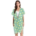 thumbnail image 2 of Beach Vacation Clothes Kimono Cardigan Loose Swimsuit Cover Up for Women Cartoon Lovely Frogs and Flower S, 2 of 6