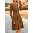 thumbnail image 5 of PRETTYGARDEN Women's Spring Fall Short Dress Ribbed Knit Crewneck Long Sleeve A Line Flowy Casual Elegant Going Out Dresses, 5 of 9