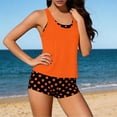 thumbnail image 5 of Gamivast Tankini Swimsuits for Women with Shorts Tummy Control Two Piece Bathing Suits Polka Dot Print Racerback Athletic Swimwear Summer Beach Outfits Wear, 5 of 9