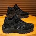 thumbnail image 5 of Willtoo Hiking Boots for Men Button Mid‑Top Comfortable Shoes, Non‑Slip Lightweight Outdoors Trekking Sneakers, Shock‑Absorbing Casual Footwear for Camping Hiking Daily Outdoor Activities, 5 of 5