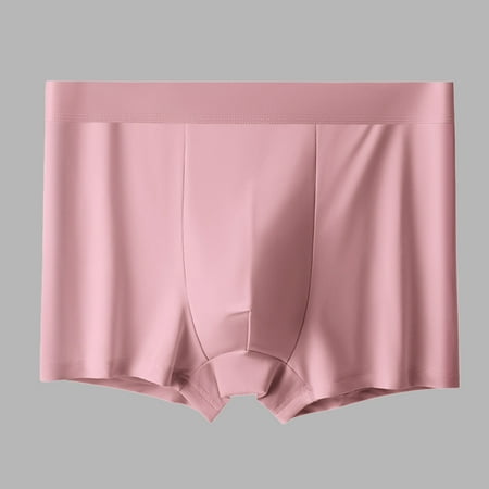 YUTK Cotton Thong Underwear in Clearance Mid-Waist Breathable Crotch Men S Shorts Trendy Milk Silk Comfort Shorts Pink 4Xl