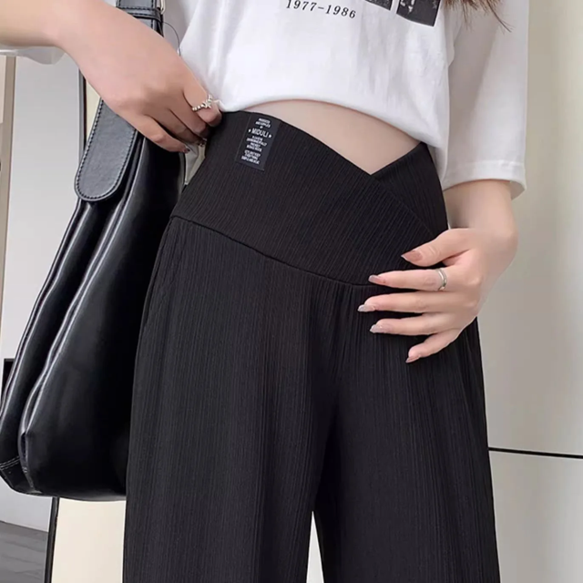 Otoño 2023 nuevos pantalones de maternidad pantalones de campana de cintura baja pantalones casuales para mujeres embarazadas primavera otoño ropa exterior