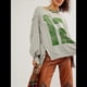 thumbnail image 5 of Camiseta con Gráfico de Números para Mujer, Sudadera de Larga con Cuello Redondo, Suéteres Extragrandes. Gris L, 5 of 6