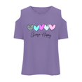 thumbnail image 4 of WOYY Toddler Girls Cold Shoulder Graphic Tee Summer Casual Short Sleeve T-Shirt, Sizes 3-12, 4 of 6