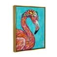 thumbnail image 3 of Stupell Industries Floral Flamingo Bird Bold Saturated Blossoms Collage Painting Metallic Gold Floating Framed Canvas Print Wall Art, Design by Lisa Morales, 3 of 6