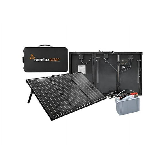 Samlex America Solar Kit MSK-135 Portable Solar Charging Kit; 135 Watts/17.4 Volt Maximum/7.74 Amp; Rigid Panel; Bracket Mount; With 10 Amp PMW Charge Controller