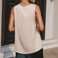 thumbnail image 4 of Camiseta sin mangas, camiseta sin mangas con cuello en V para mujer Camiseta sin mangas con cuello en V para mujer Camiseta sin mangas de satén de color liso diseñada a la perfección, 4 of 6