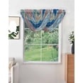 thumbnail image 2 of Boho Geometric Sheer Waterfall Valance Curtains for Window, Southwest Abstract Traditional Art Rod Pocket Sheer Topper Swag Curtains for Living Room, Kitchen 38.5"W x 47.2"L, 1 Panel, 2 of 7