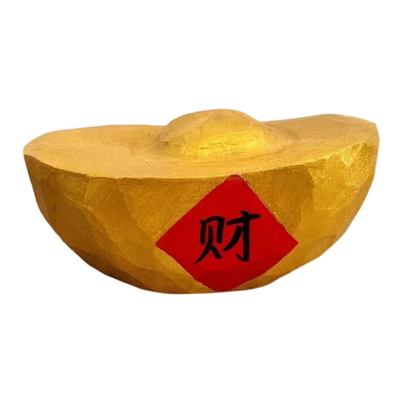 Adorno de escritorio con lingote de oro, mascota decorativa realista de la suerte, Feng Shui Personaje cai