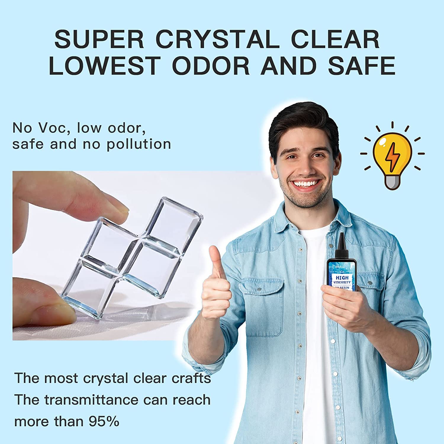 JDiction UV Resin Hard Glue 300g Crystal Clear photo 7
