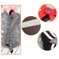 thumbnail image 3 of Women Thigh High Socks Strawberry Bowknot Striped Over Knee Short Long Stockings Festival Tights Comfort Black, 3 of 5