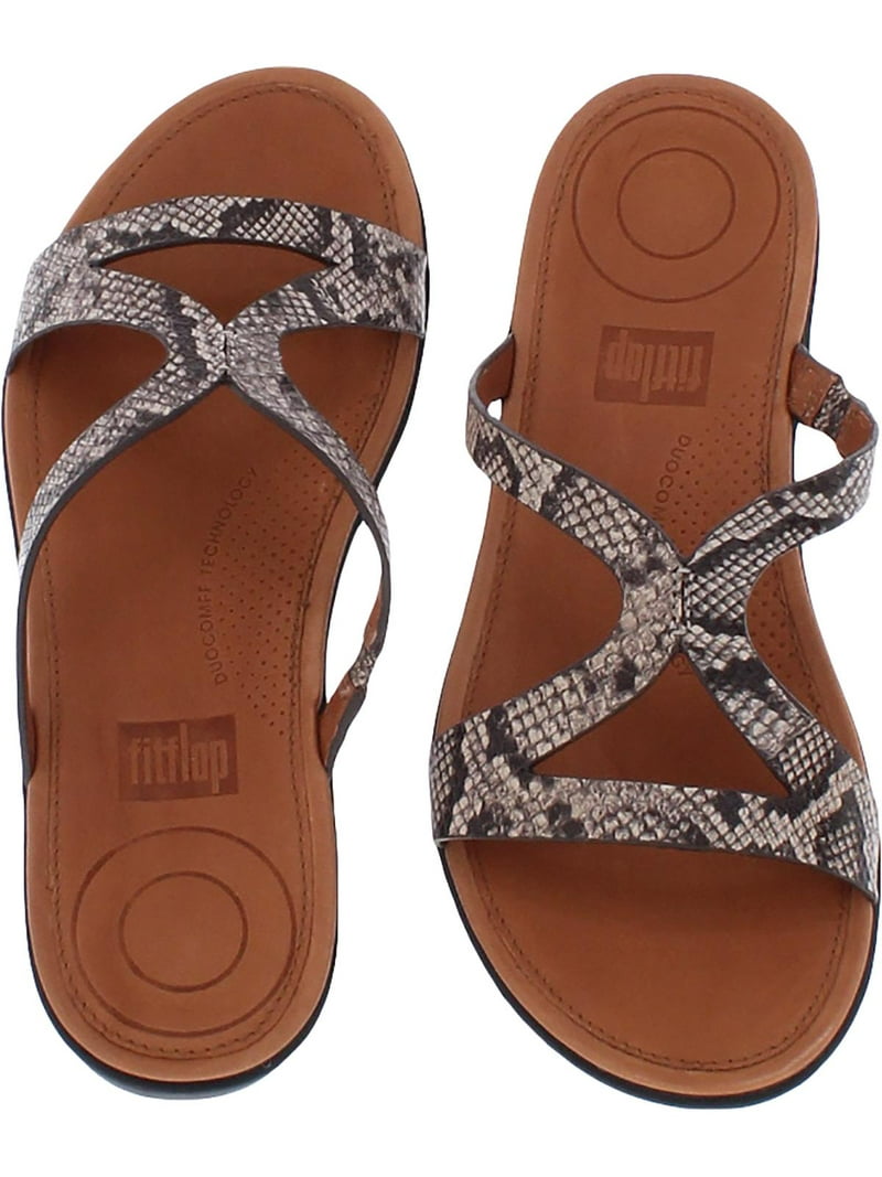 Fitflop Womens Strata Slide Snake Effect Leather Sandals