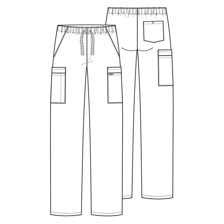 Cherokee Workwear 4000 Scrubs Pants Men's Drawstring Cargo Navy