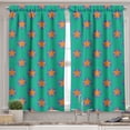 thumbnail image 2 of Ambesonne 90s Valance & Curtain, Stars Pattern Repeating Circles, 55"x36", Dark Orange and Sea Green, 2 of 7