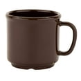 G.E.T. 12oz NonBreakable Brown Coffee Mug with Handle, HeavyDuty Shatterproof Plastic (Set of