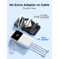 thumbnail image 5 of Power Bank, 15000mAh Portable Charger with Built in Cable, 22.5W Fast Charging, 6 Outputs, Slim Travel Essential Battery Pack with LED Display, Compatible with iPhone 17/16/15/14/13, Samsung, iPad, 5 of 9