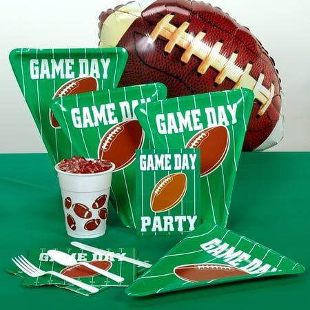 Game Day Football Night 66pc Party Pack for 8 Tableware, Tablecloth & Balloon