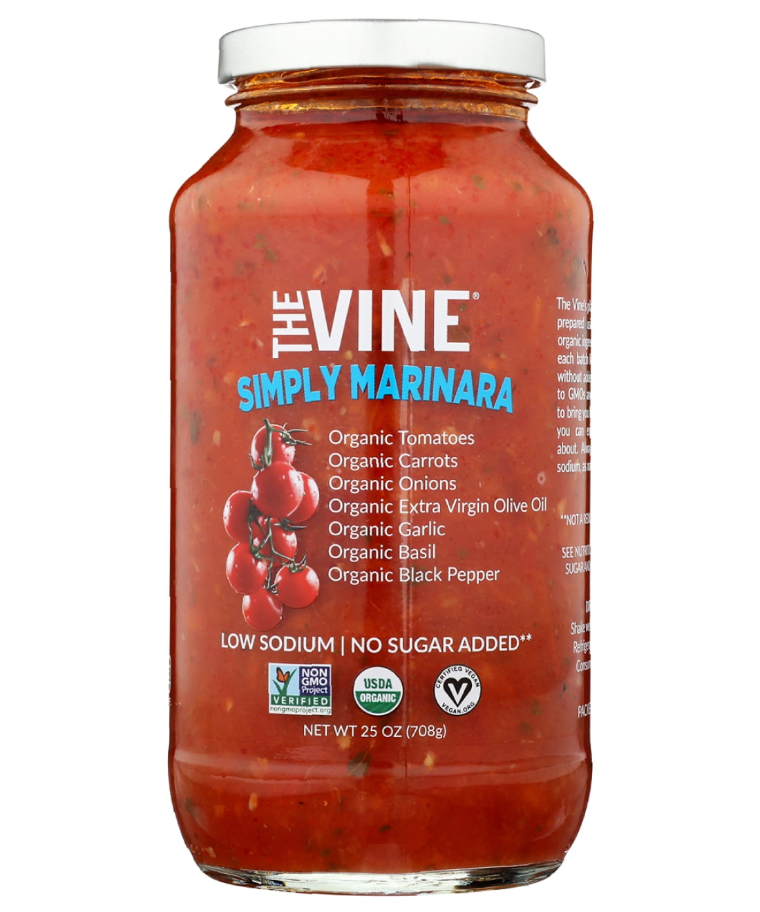 The Vine Simply Marinara Sauce. No Sodium Added. No Sugar Added