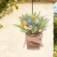 thumbnail image 6 of Cheapark Spring Door Basket Wreath Egg Decor Wall Hanging Farmhouse Floral Ornament Home Daily Entrance Decoration, 6 of 7